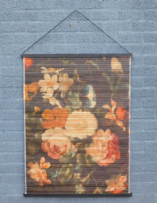 Wanddekoration Bambus Blumen - mit Aufhängeseil