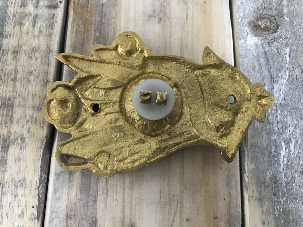 Retro deurbel art nouveau - messing glans, drukker, bel