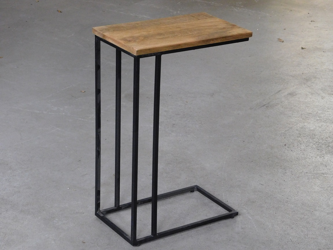 Side table -laptop table-pc table-industrial - mango wood - metal frame