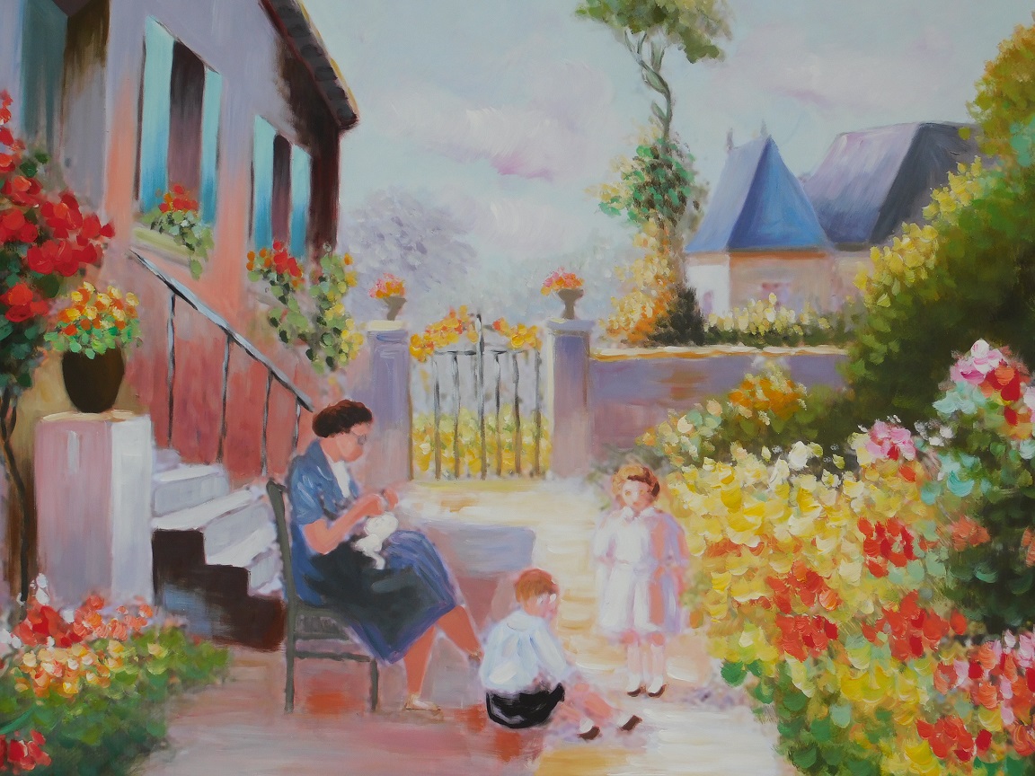 Large painting - the Flower Garden - including frame