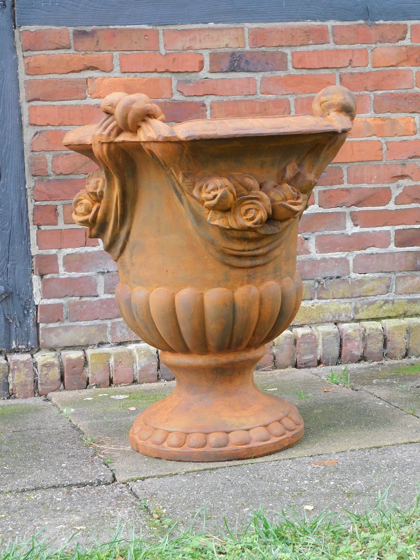 Sturdy flower pot - oxide - full stone