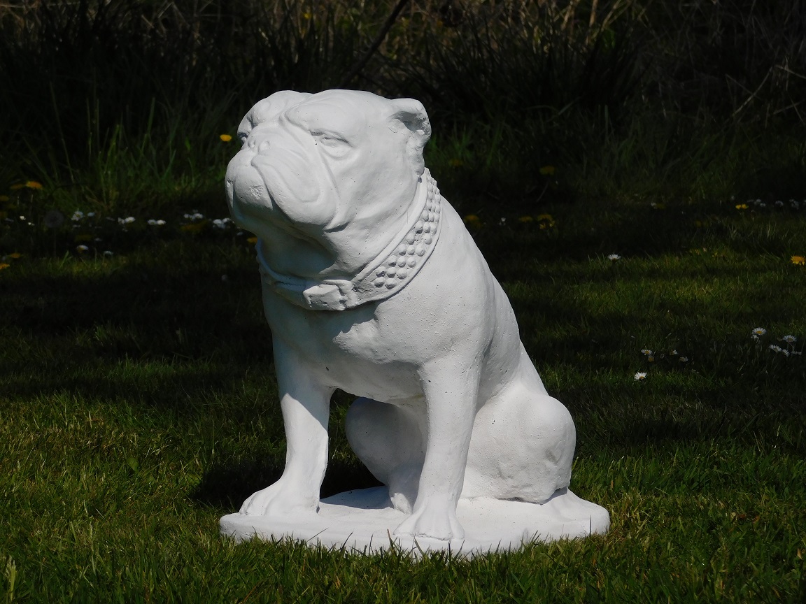 Statue Bulldogge XL - massiver Stein