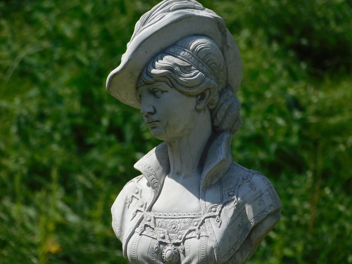 Bust of Noble Woman on Base - Solid Stone