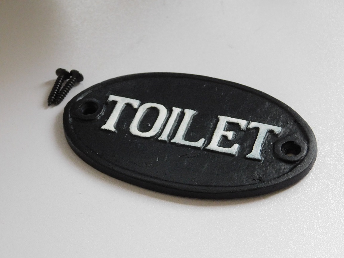 Door sign Toilet - cast iron