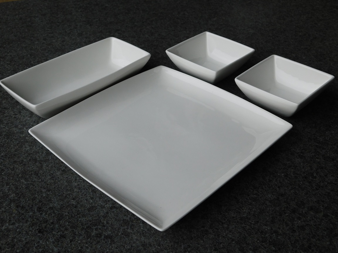 Snack set - porcelain - four pieces