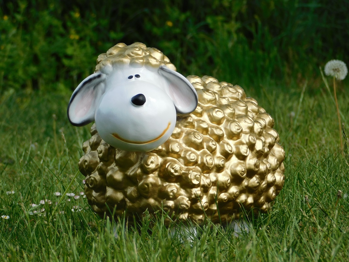 Statue eines Schafes - Gold - Polystone
