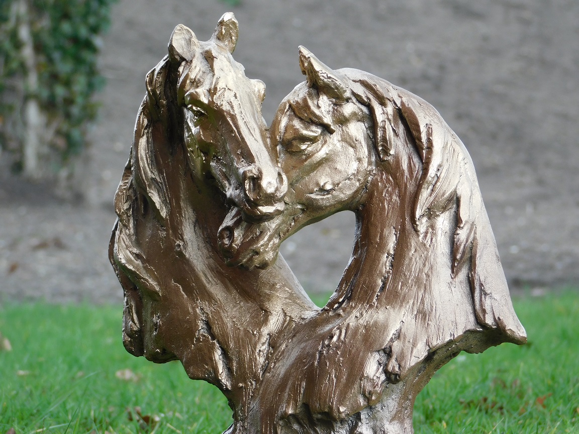 Paardenbeeld - goud/brons - polystone