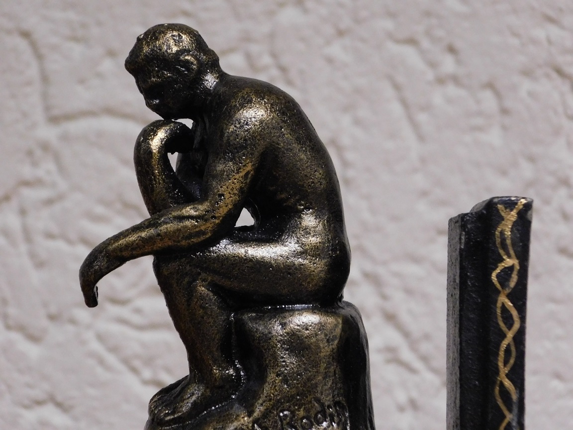 Set Bookends - The Thinker - Cast iron - Bronze-look