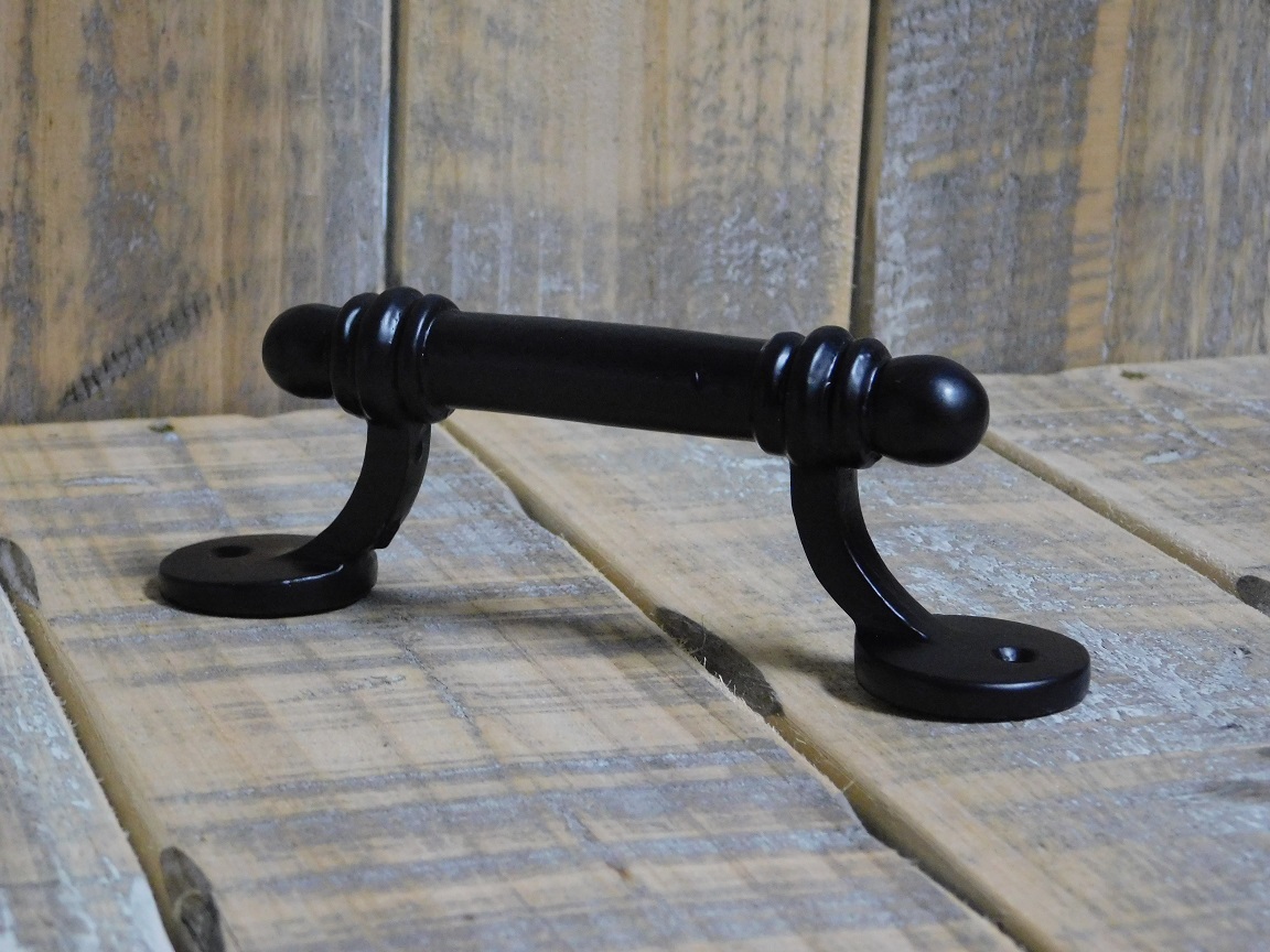 Handle/lever, antique iron grip for doors, cabinet doors and drawers - black