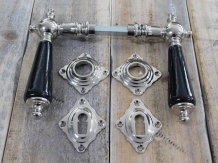 Türgarnitur für antike Türen, Nickel Keramik-Türknöpfe im Retro-Design, antik