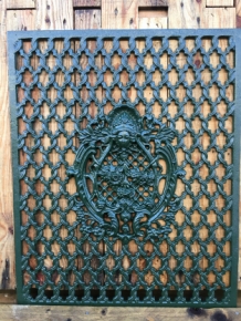 Cast iron door window grille, wall ornament, beautiful wrought iron piece.