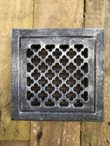 Haard ventilatierooster vierkant, gietijzer -zwart-nr.32c