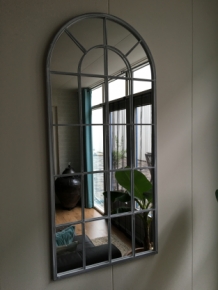 Large hefty mirror with metal frame, very nice in shape.