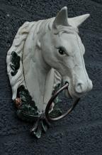 Towel ring Horse - Cast iron white/rust - Towel holder