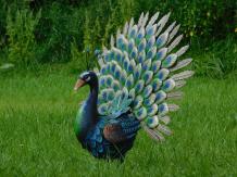 Statue Pfau XL - Metall - vollfarbig