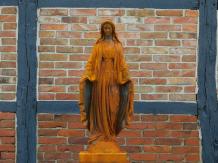 Statue of Mary on pedestal - 180 cm - Cast iron