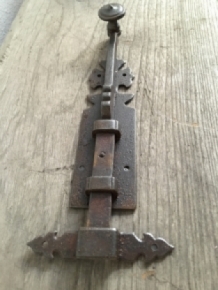 Schuifslot 40cm - klassiek - antiek ijzer