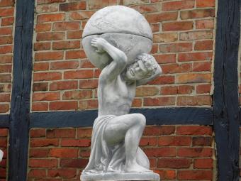 Statue Atlas mit Kugel - 105 cm - Stein