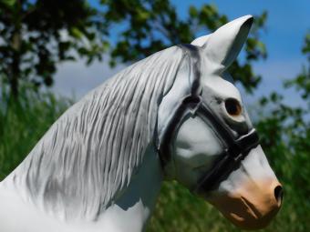 Horse Sculpture - 75 x 70 cm - White - Polystone