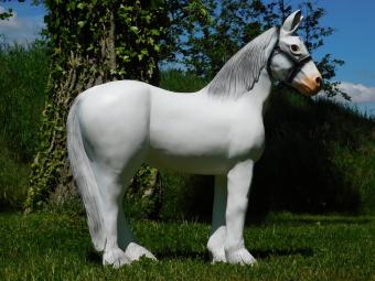 Horse Sculpture - 75 x 70 cm - White - Polystone