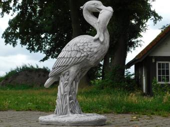 Statue Heron with Fish - 90 cm - Stone