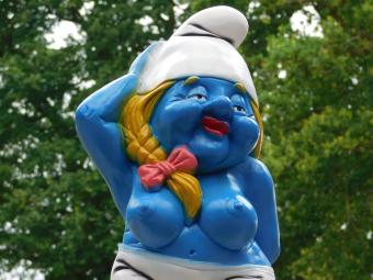 Blote Smurfin XL - 70 cm - Polystone