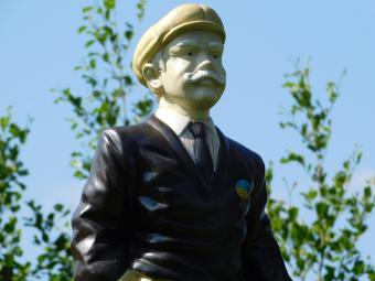 Vintage beeld Golfer - 75 cm - Terracotta - eenmalig leverbaar!
