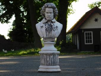 Beethoven on Round Pedestal - 76 cm - Stone