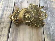 Retro deurbel art nouveau - messing glans, drukker, bel