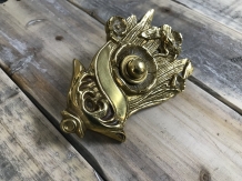 Retro deurbel art nouveau - messing glans, drukker, bel