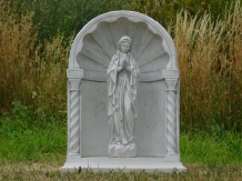 Prayer chapel with Virgin Mary - made entirely of stone - weatherproof