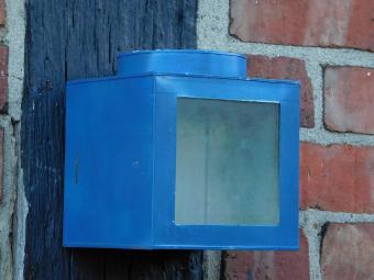 Blaue Vintage-Laterne – 13 x 13 cm – Metall