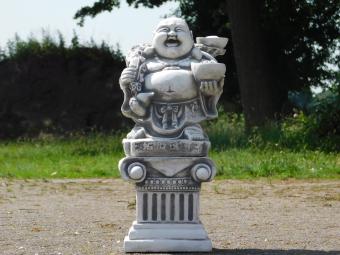One-off: Smiling Buddha on Pedestal - 48 cm - Stone
