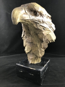 Een prachtige kop van een adelaar, fraai in detail, polystone woodlook
