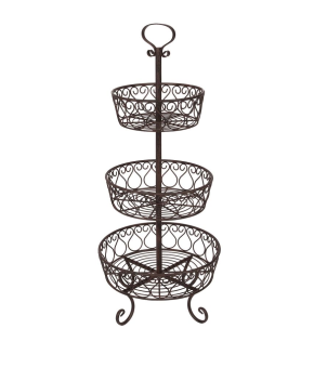 3-Tier Etagère – Vintage Brown – 80 cm High – Stylish Storage Unit