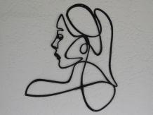 Woman's Face - 50 cm - Outline Wanddecoratie