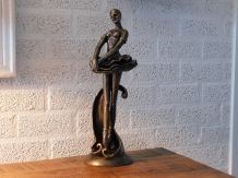 Statue of a ballerina, cast iron, bronze look, home decoration