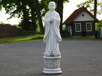 Groetende Monnik op Sokkel - Volledig Steen