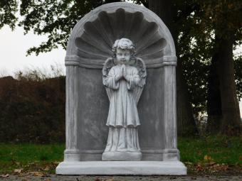 Große klassische Gebetskapelle mit betendem Engel – ca. 95 x 70 cm – Stein