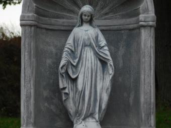 Große klassische Gebetskapelle mit Marienstatue – ca. 95 x 70 cm – Stein