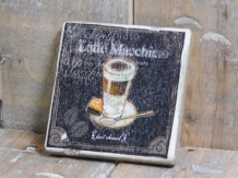 Set of 4 coasters Old Dutch - ''Latte Macchiato''