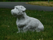 Statue Hund M - massiver Stein