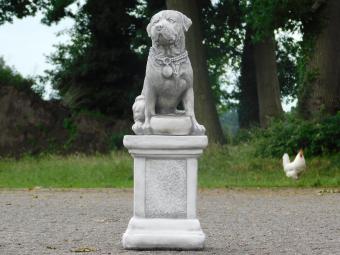 Hond op Sokkel - 68 cm - Steen