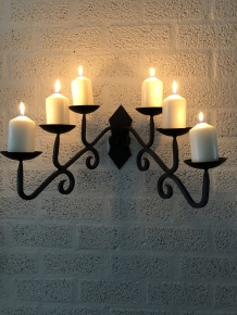 Beautiful wrought iron wall sconce 6 dishes, very beautiful!!