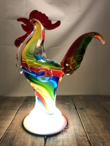 Glass blown rooster, fascinating beautiful craftsmanship and beautiful colors!!