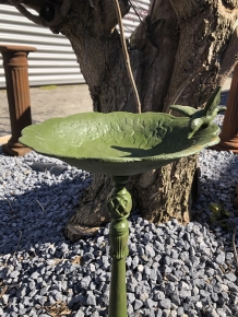 LAATSTE: Vogelbad met Hummingbird XL, gietijzer, antiek groen-rust.
