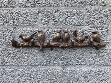 Schöner Zweig mit Vögeln, Gusseisen mit 5 Kleiderhaken