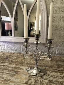 Kerzenleuchter - 3-Arm - Nickel