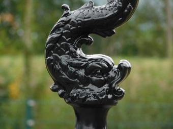 Mystical Fish Lamppost with Hexagonal Shade – 110 cm - Black - Aluminium