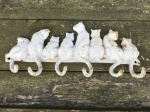 Bijzondere katten kapstok - wit rustiek